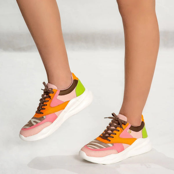 AFRICA - trendy high quality handmade sneakers (coral color)