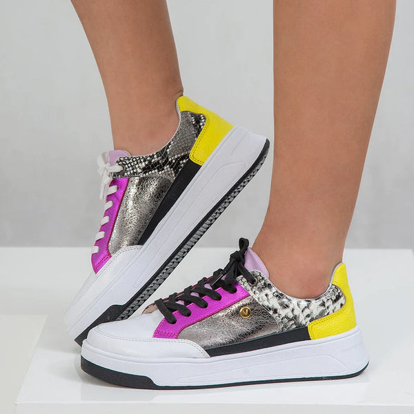 ZOE - trendy high quality handmade sneakers (yellow color)