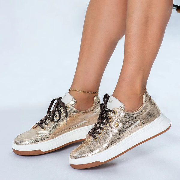 SABRINA- trendy high quality handmade sneakers (gold color)