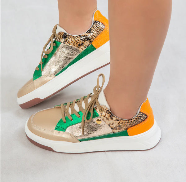 ZOE - trendy high quality handmade sneakers (orange color)