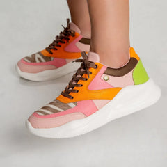 AFRICA - trendy high quality handmade sneakers (coral color)